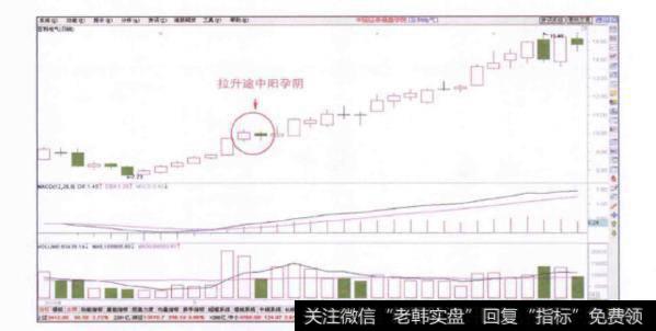 当股价在拉升途中出现阳孕阴信号时投资者如何买进？