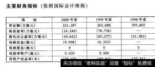 主要财务指标(依照国际会计准则)