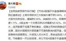 [<em>李大霄</em>最新股市评论]节后A股强于外盘值得期待 不排除低开高走甚至出现红盘奇迹
