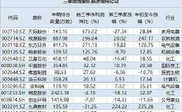 证金、汇金三季度新建仓13股！这家公司身兼华为与苹果概念 获增持1亿股！