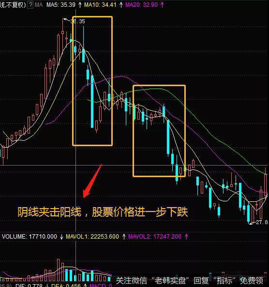 该股在股票价格下跌的期间，零星的阳线，基本上不存在