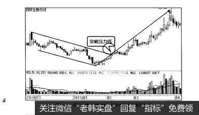 图3-56四环生物（000518)走势中的上升旗形形态