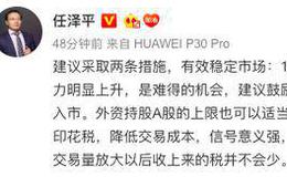 任泽平股市最新相关消息：稳定市场两建议：鼓励长线资金入市、降印花税