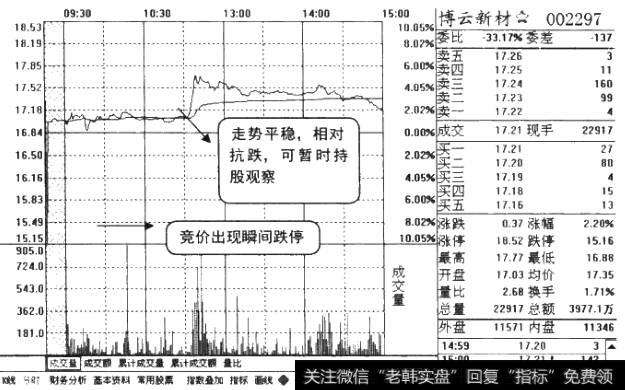 跌停反面提示类个股分时图