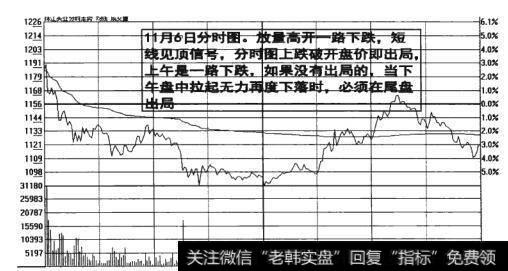 图13-26  放量高开一路下跌