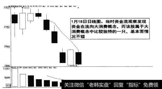 图16-8 资金流观察发现资金在流向大消费概念