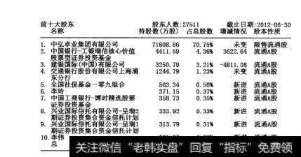 图19-3  前十大股东名称